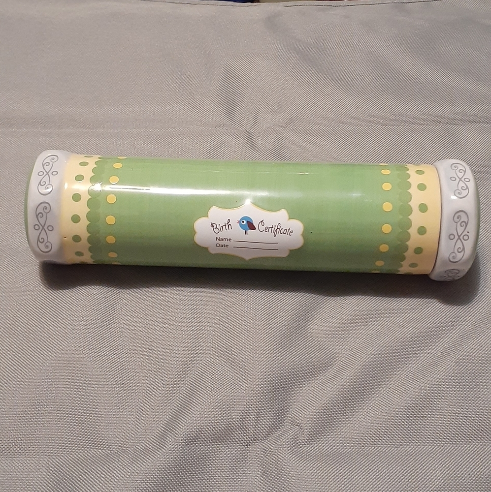 Ceramic birth certificate tube